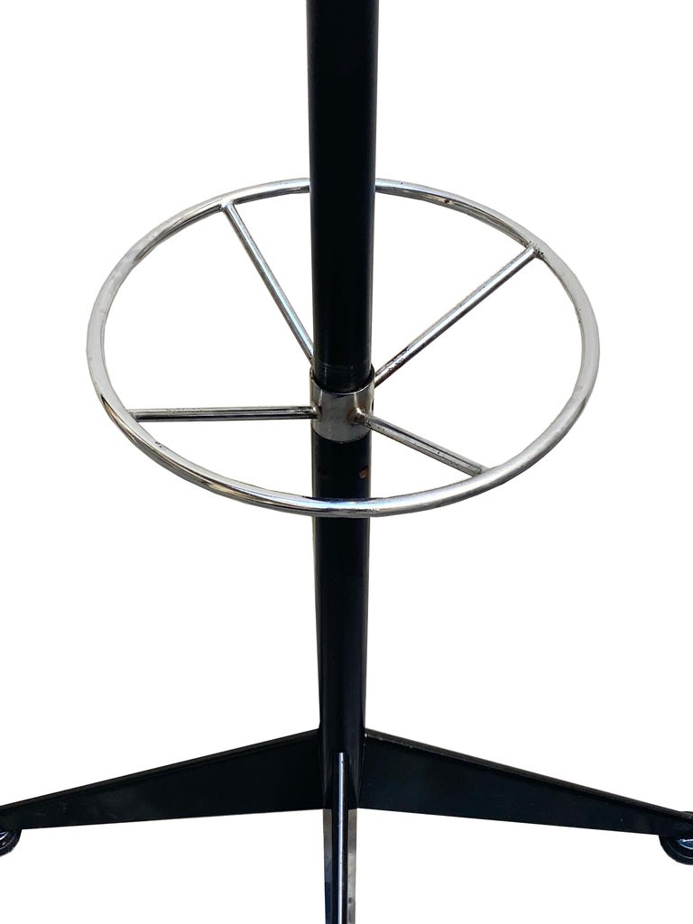 Mid-Century Modern Velca Legnano Polished Steel and Black Lacquer Coat Rack, 1960's For Sale