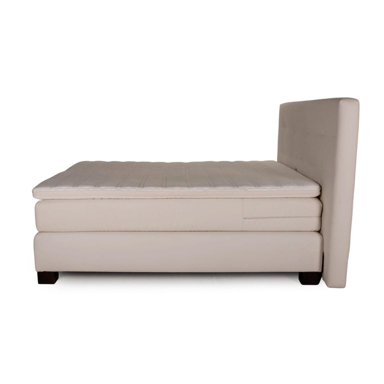 Velda Metropolitan Fabric Bed White Box Spring Bed For Sale at 1stDibs