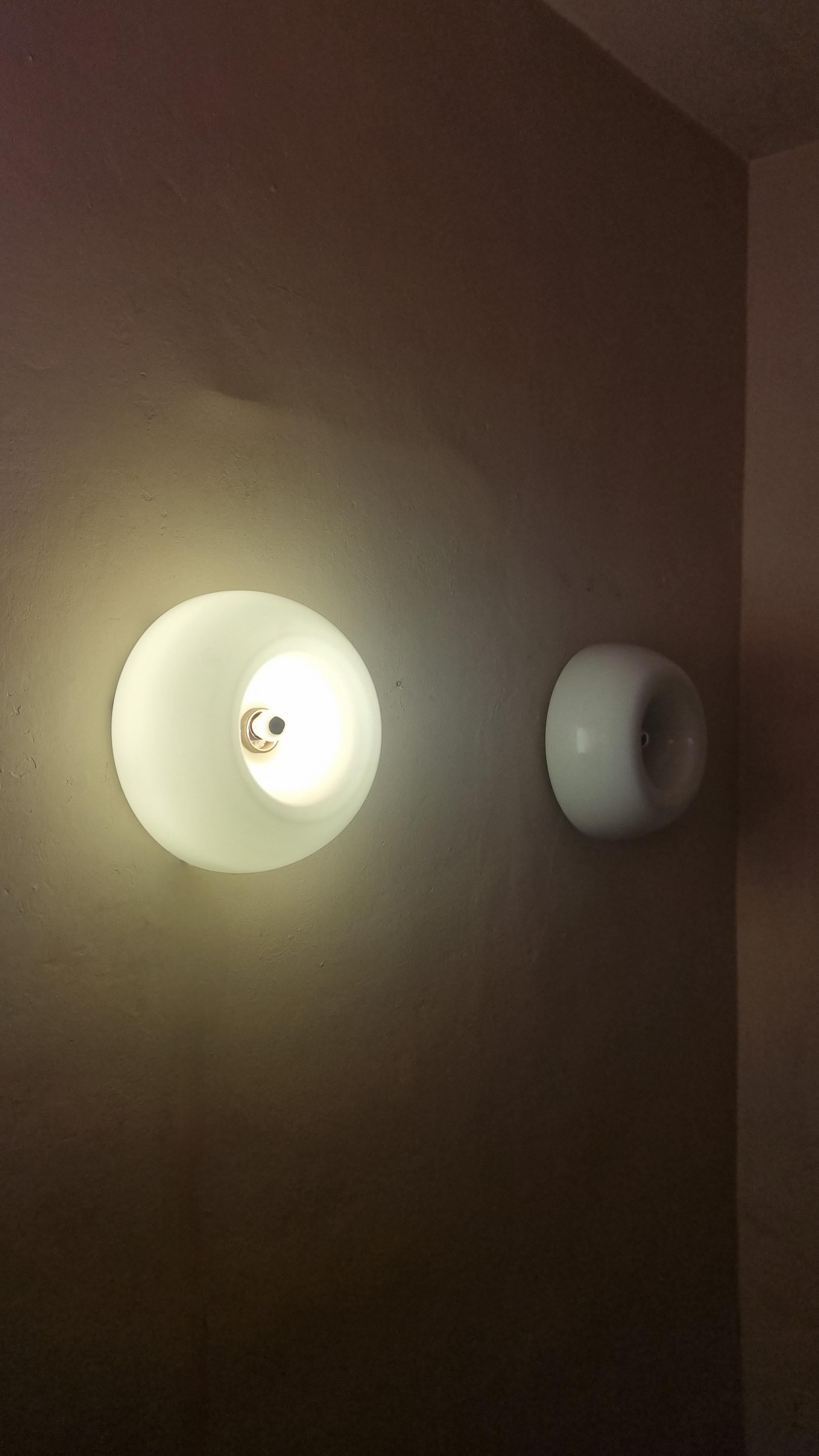 Mid-Century Modern Velella wall sconces designed by Castiglioni brothers for Flos 1967 For Sale
