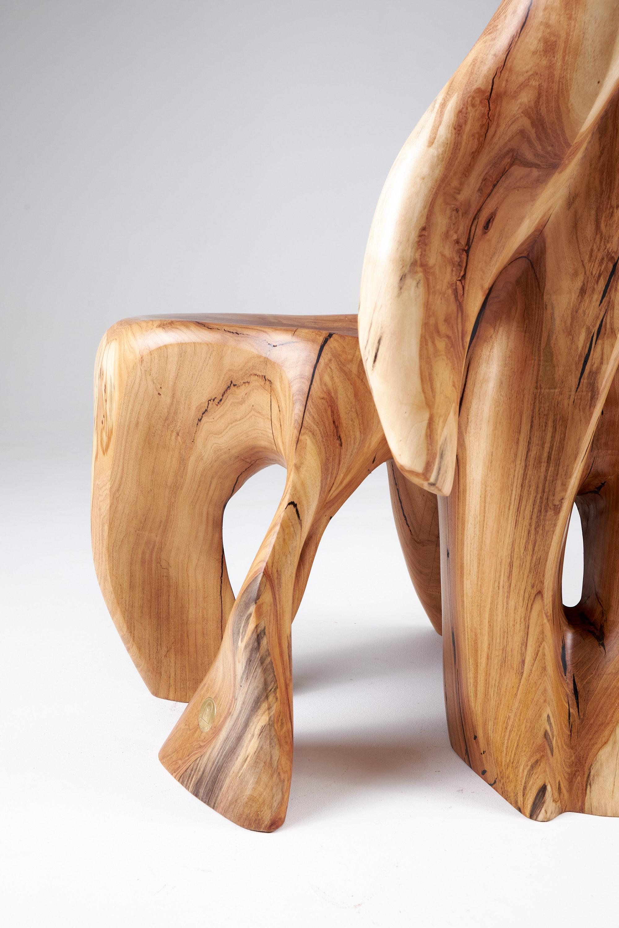 Veles Wooden Lounge Chair Carved From Single Piece of Wood, Logniture In New Condition For Sale In Stara Gradiška, HR