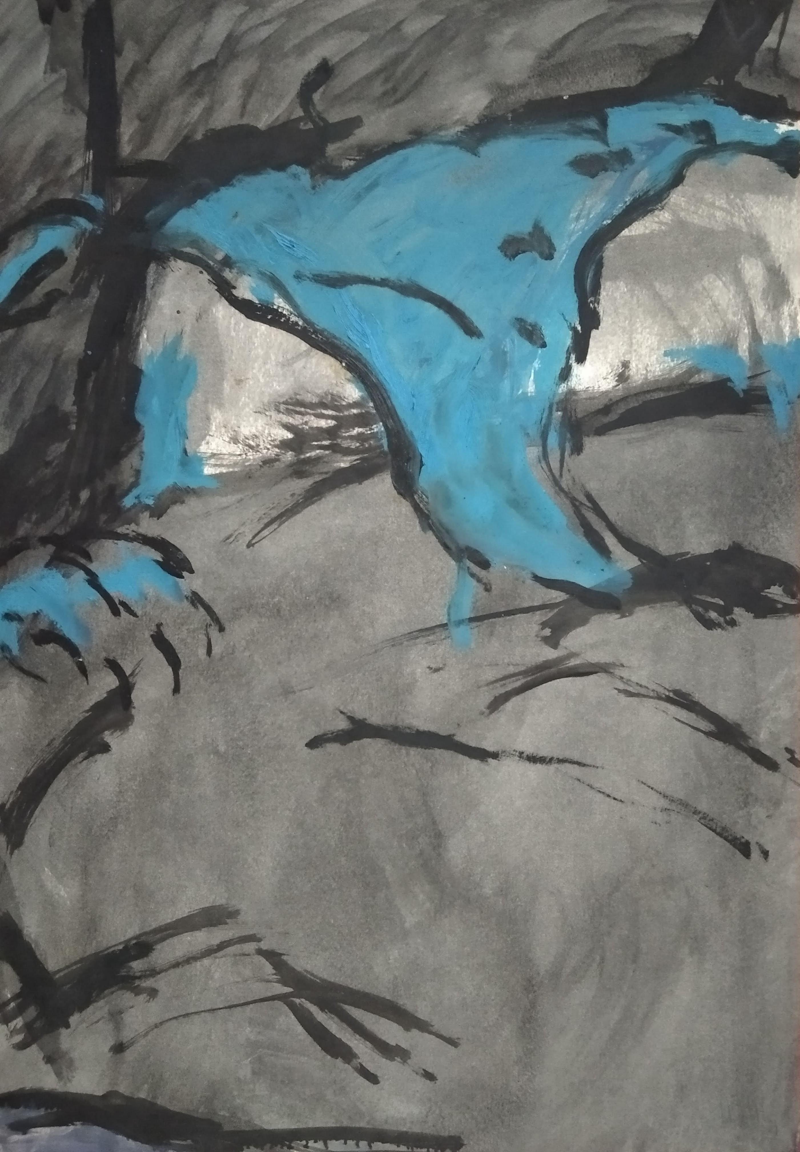 Velilla, Carlos Abstract Painting – Entrando en la cueva