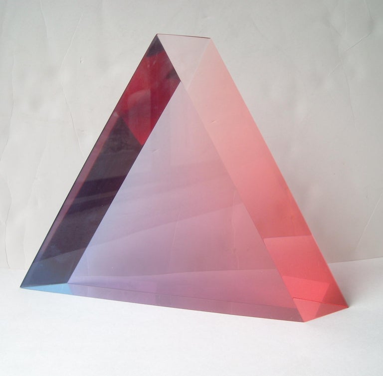 Very nice size acrylic triangle by the well known artist, Vasa signed, dated 1987.