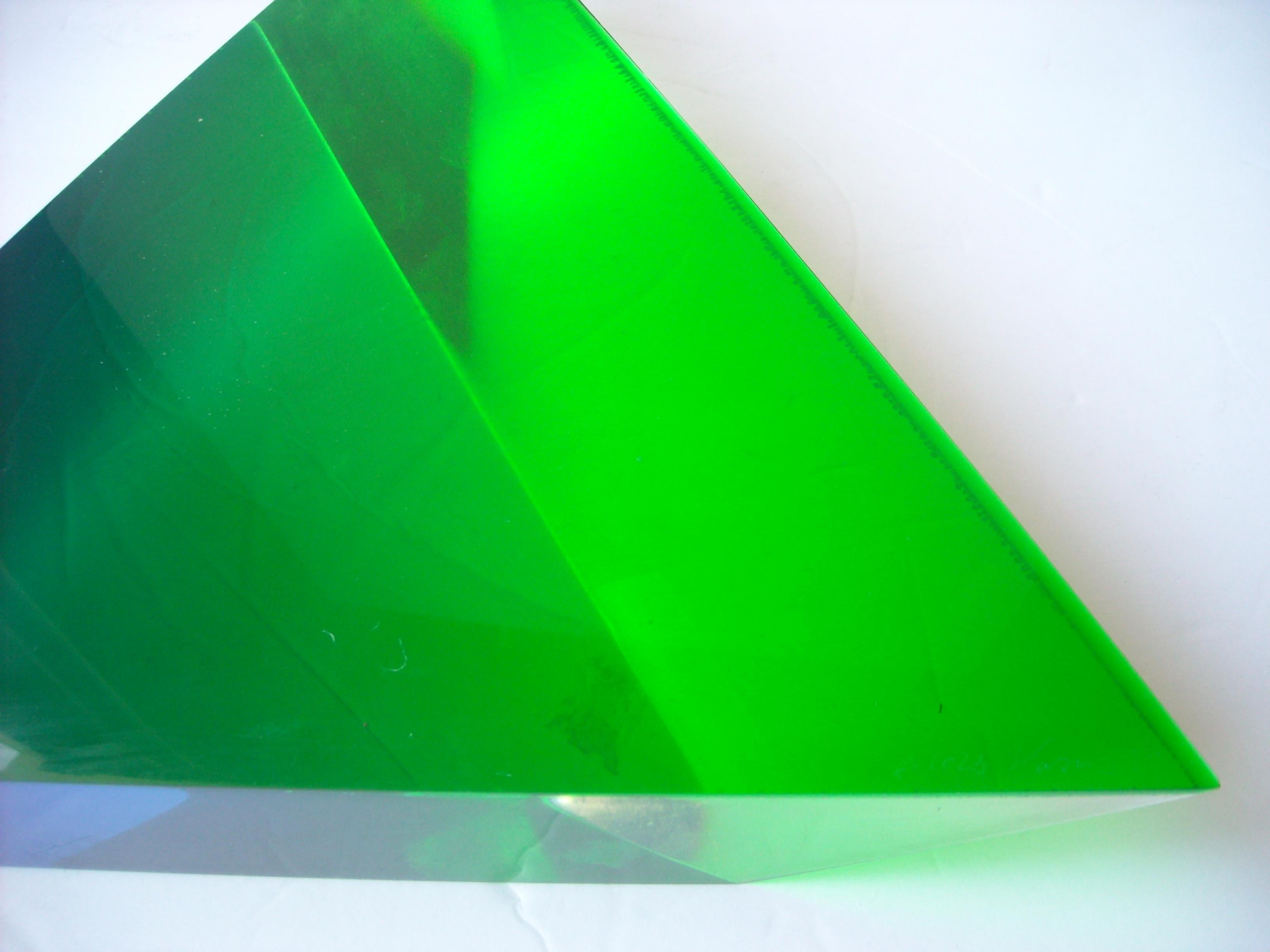 Modern Velizar Mihich, Vasa Acrylic Decorative Triangle, Sculpture, Signed, Date