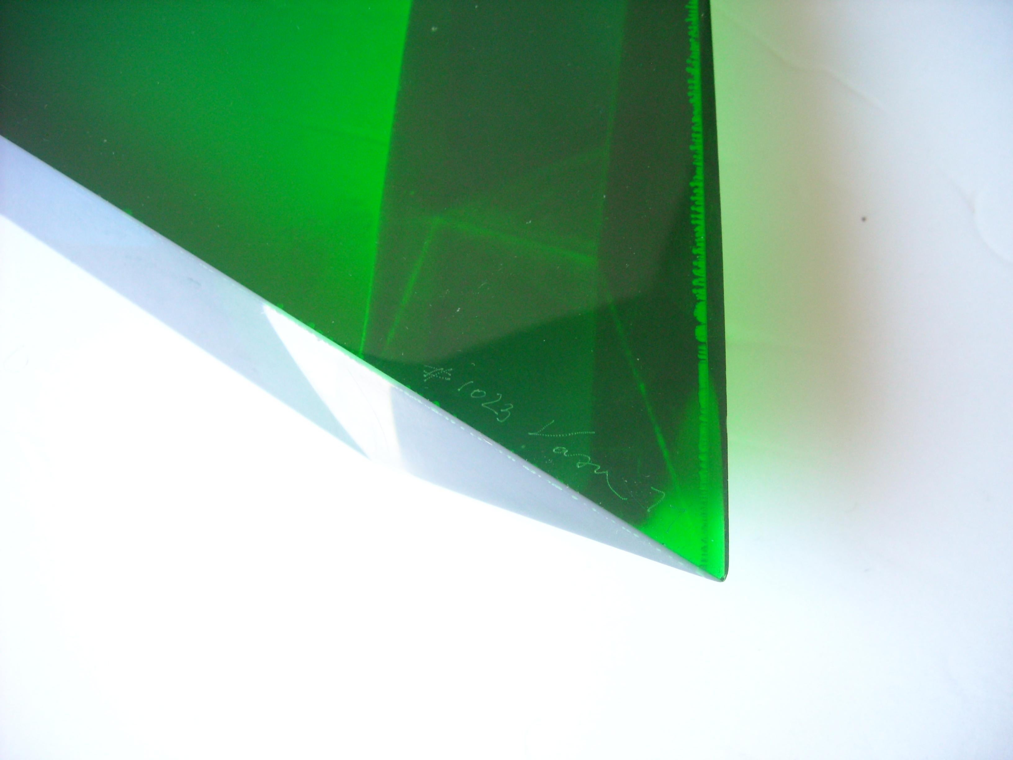 American Velizar Mihich, Vasa Acrylic Decorative Triangle, Sculpture, Signed, Date