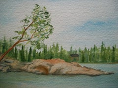 VELLA STRAND – „Gulf Island Cove B.C.“ – Aquarell auf Papier – Kanada – ca. 2000