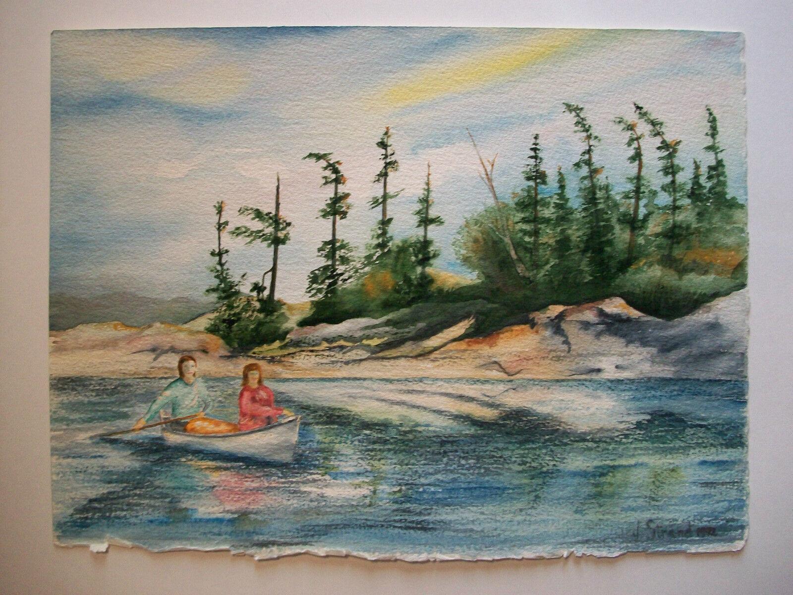 VELLA STRAND - Untitled - Vintage Canadian Watercolor - Circa 1992 In Good Condition For Sale In Chatham, ON
