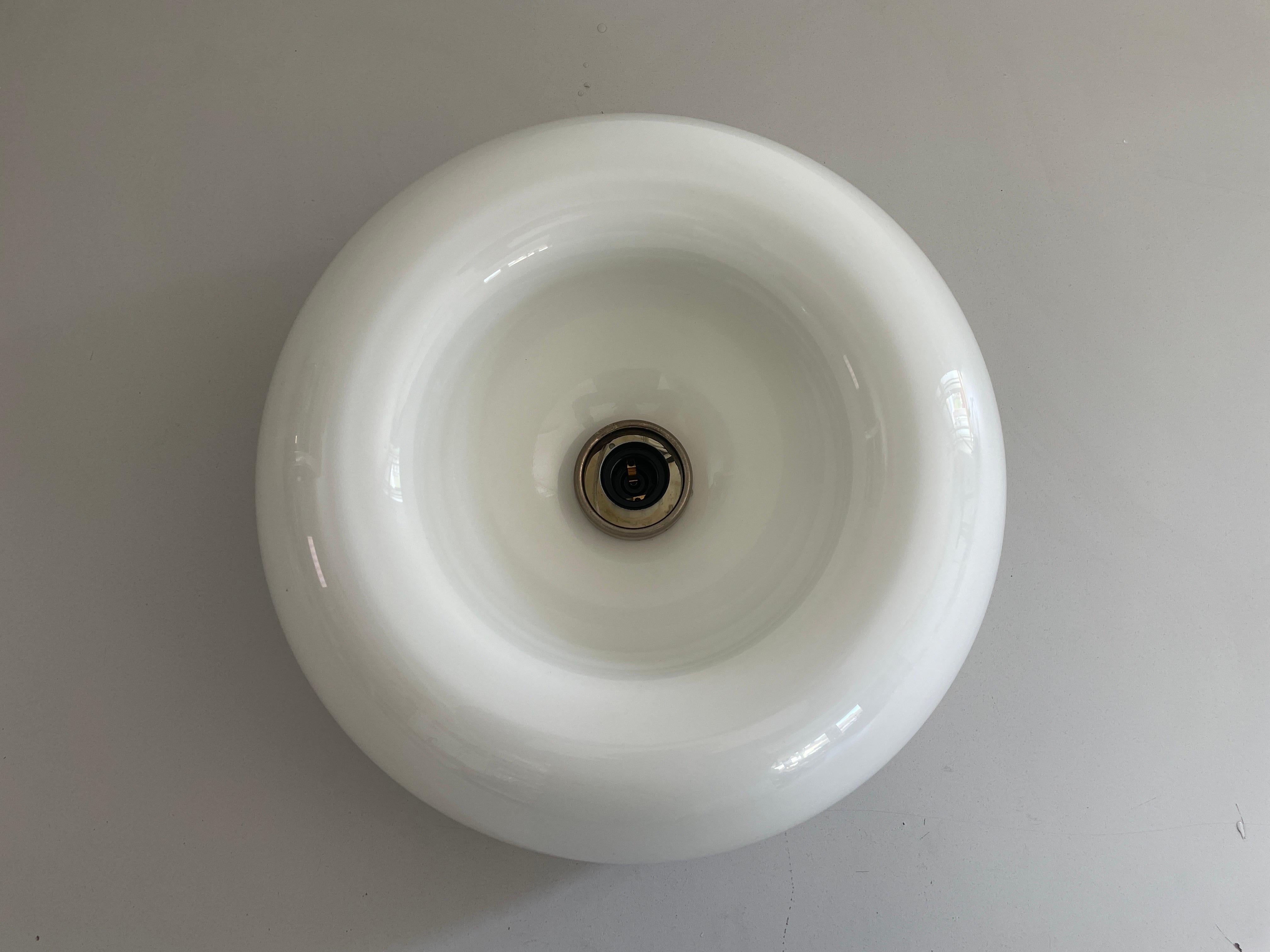 Metal 'Vellela' Opaline Flush Mount by Achille Castiglioni for Flos, 1960s, Germany For Sale