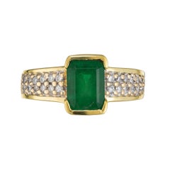 Vellmar GIA Certified 1.63 Carat Emerald Diamond Yellow Gold Engagement Ring