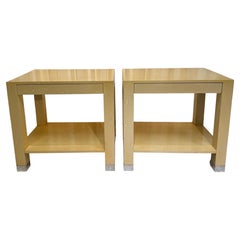 Paper Clad Night Tables Attributed to Ron Seff, PAIR
