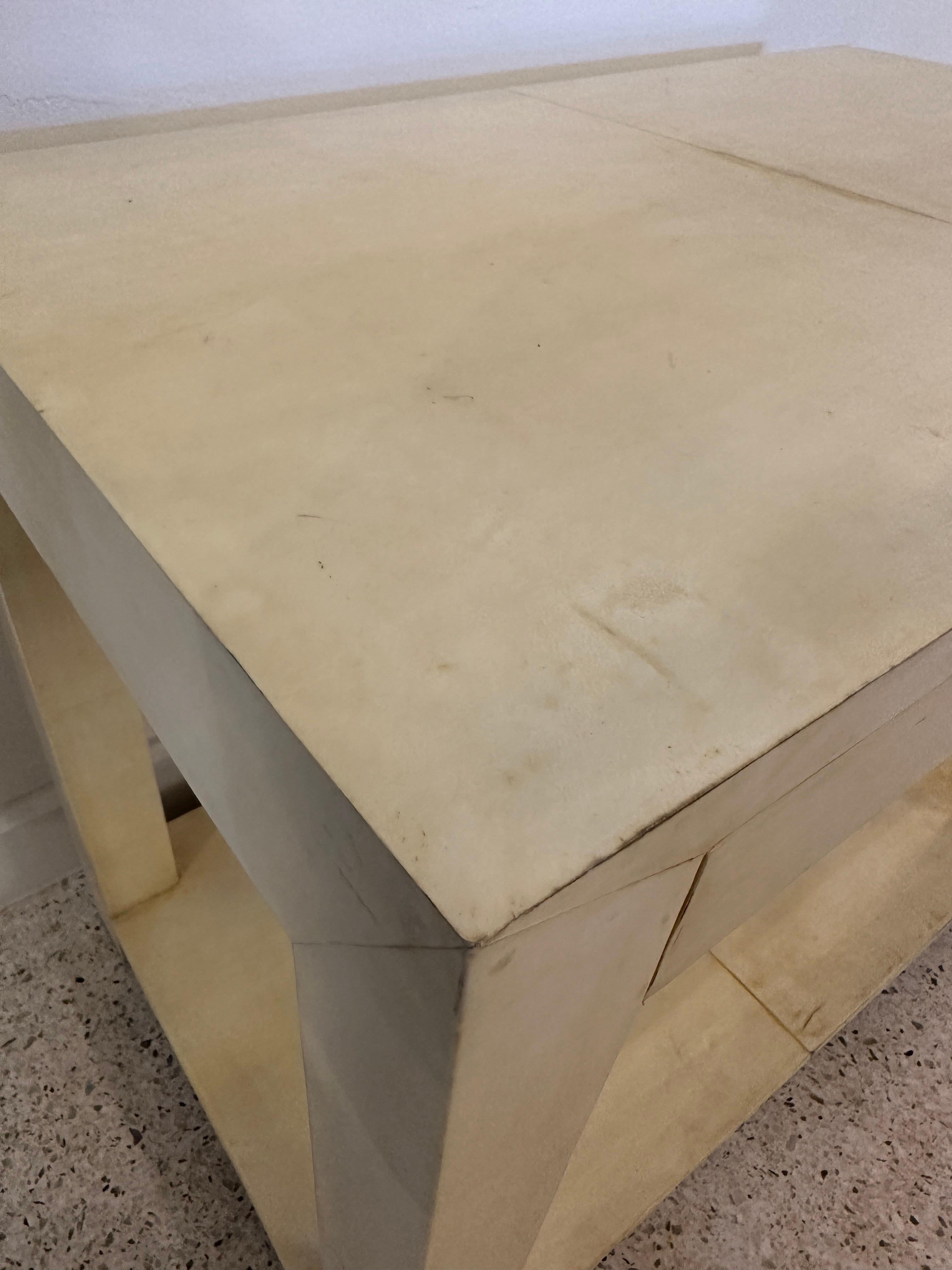 Wood Vellum Clad Table in the Manner of JMF For Sale