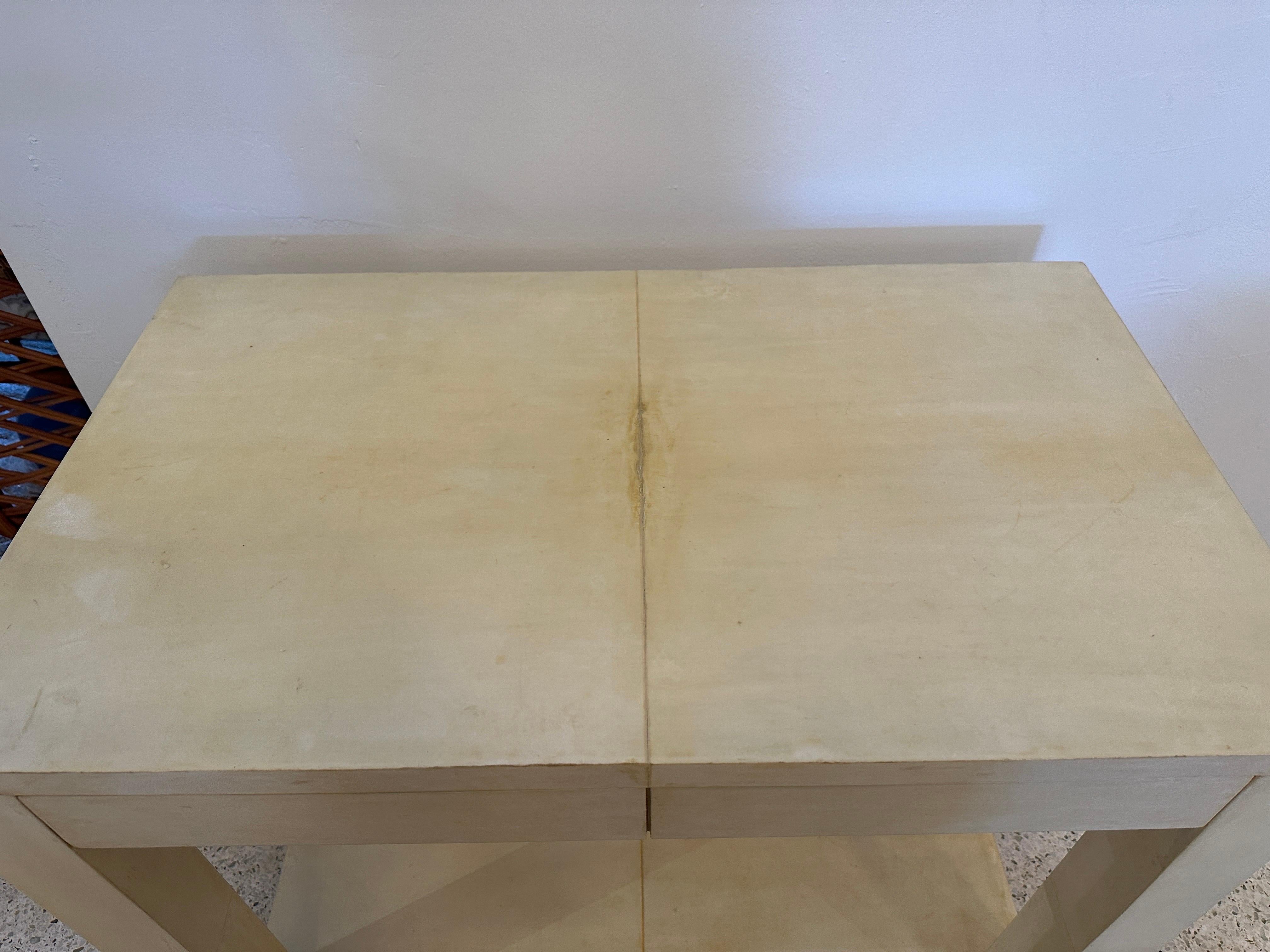 Vellum Clad Table in the Manner of JMF 1