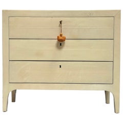 Vellum Covered Chest of Drawers with Original Key Samuel Marx Attributed