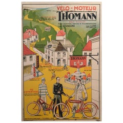 'Velo - Moteur Thomann', Mid-20th Century Original French Lithograph Poster