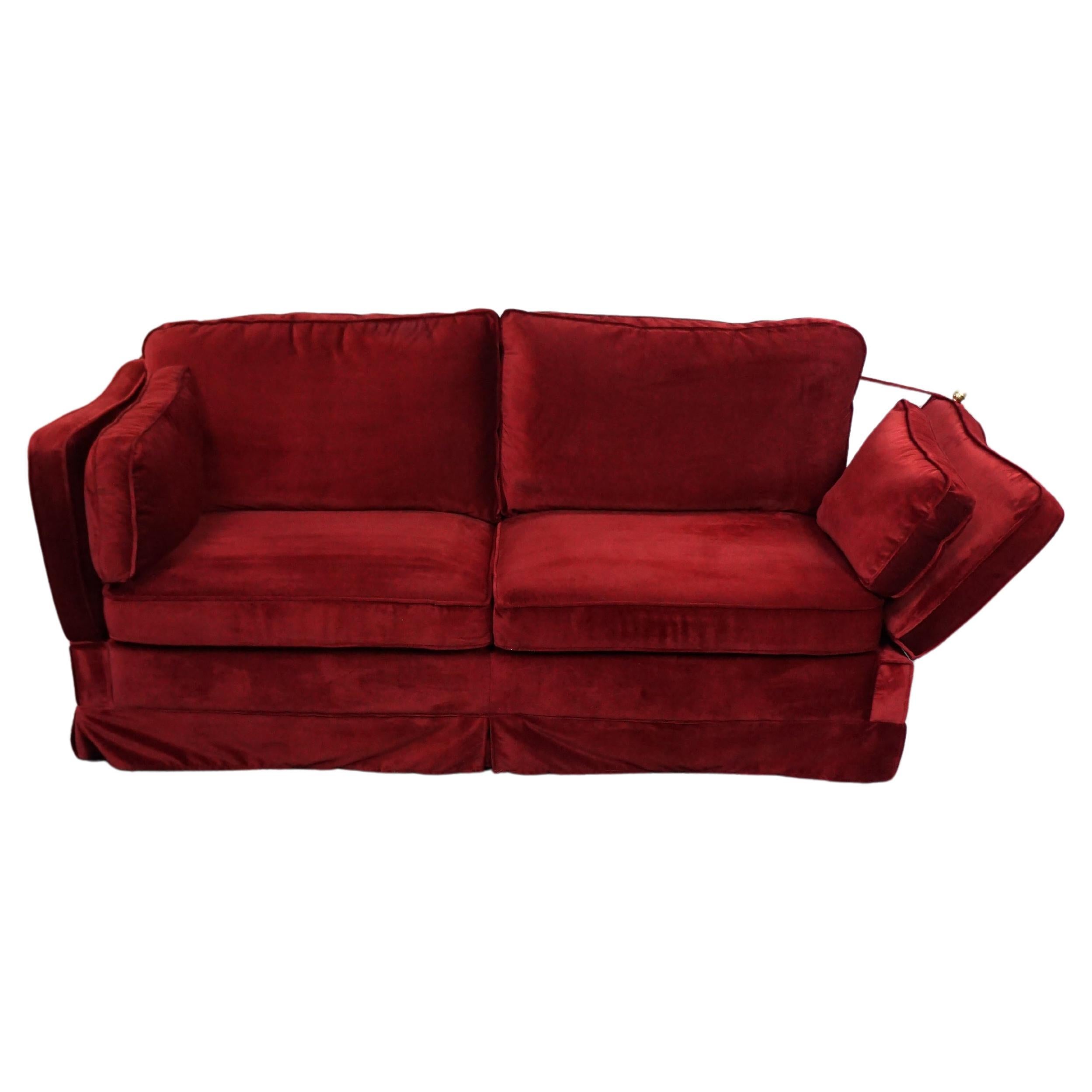 Velor 2.5 seater castle sofa with adjustable armrests For Sale