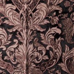 Velour Throw in Black with Copper Satin Appliqué by Zuber