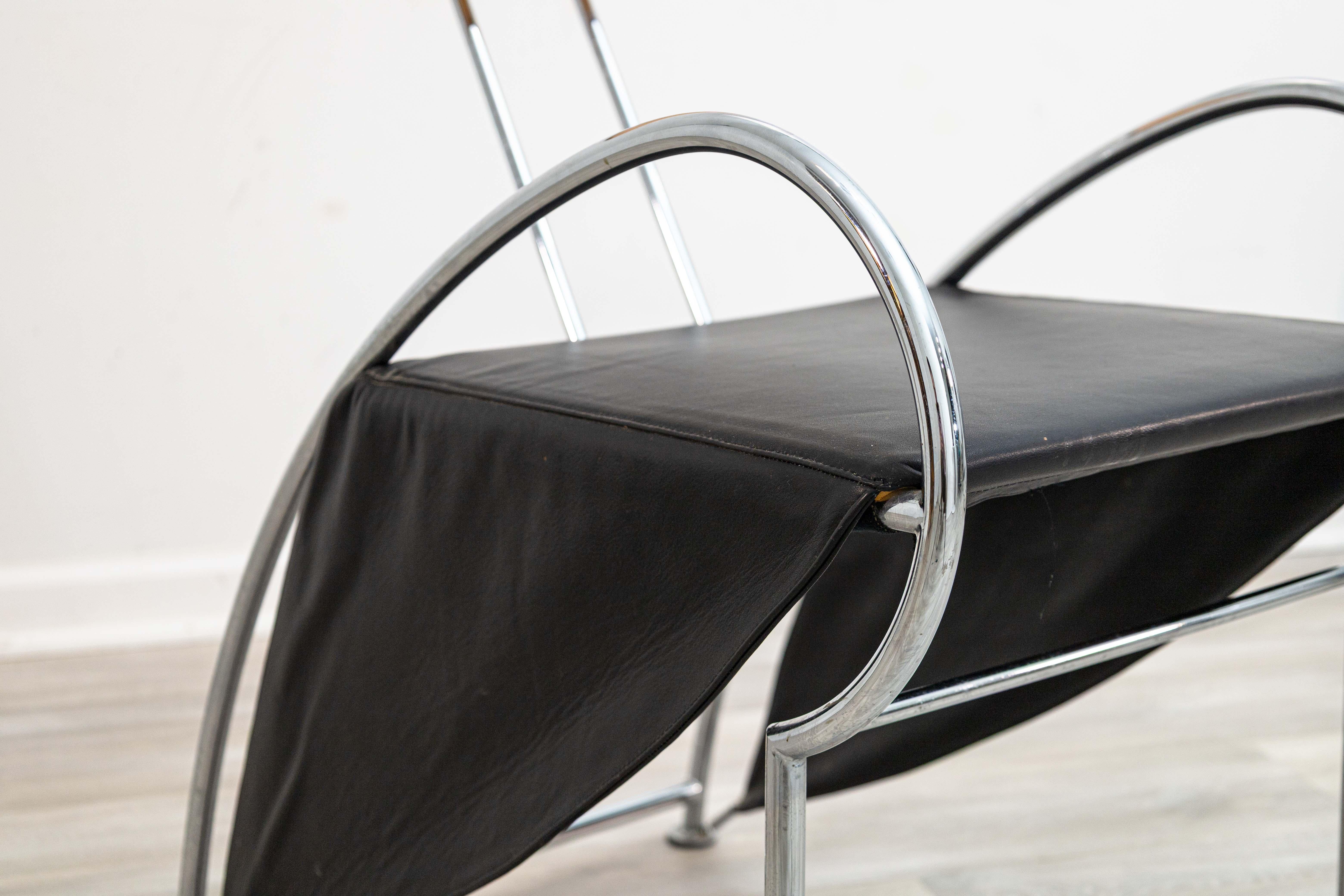 Velox Chair by Massimo Iosa Ghini Postmodern 1980s Italian Accent Armchair In Good Condition In Keego Harbor, MI