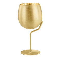 Velvet 1 Gold Brass Wine Glasses by Zanetto