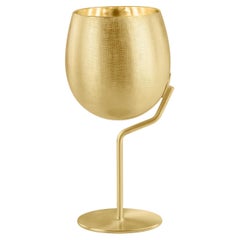 Velvet 1 Copas de vino de latón dorado by Zanetto