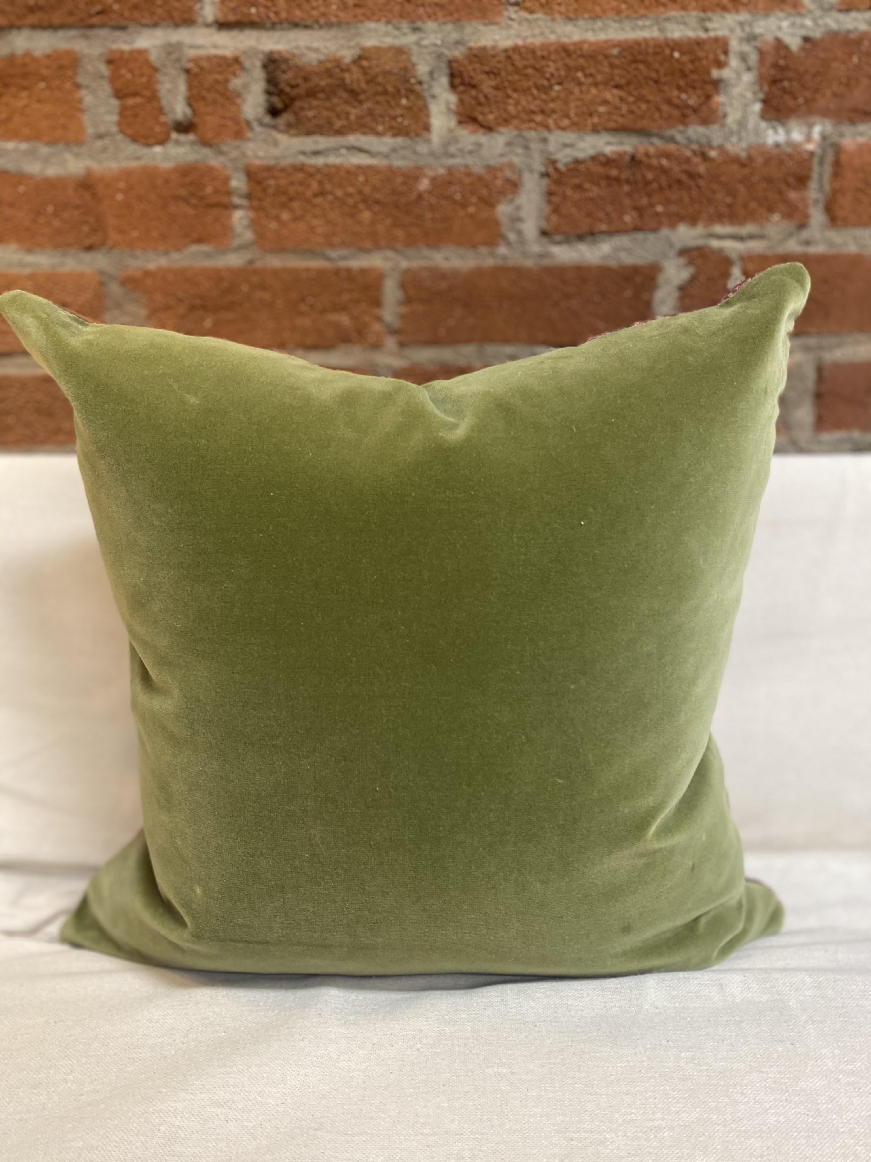 Velvet 20 x 20 " Pillow made from Repurposed Luxury Design trade ...