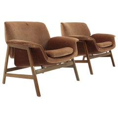 Velvet 849 Armchair by Gianfranco Frattini for Cassina, 1950s, Set of Two