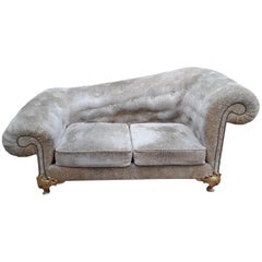 Velvet and Bronze Sofa by Elisabeth Garouste & Mattia Bonetti, 20th Century