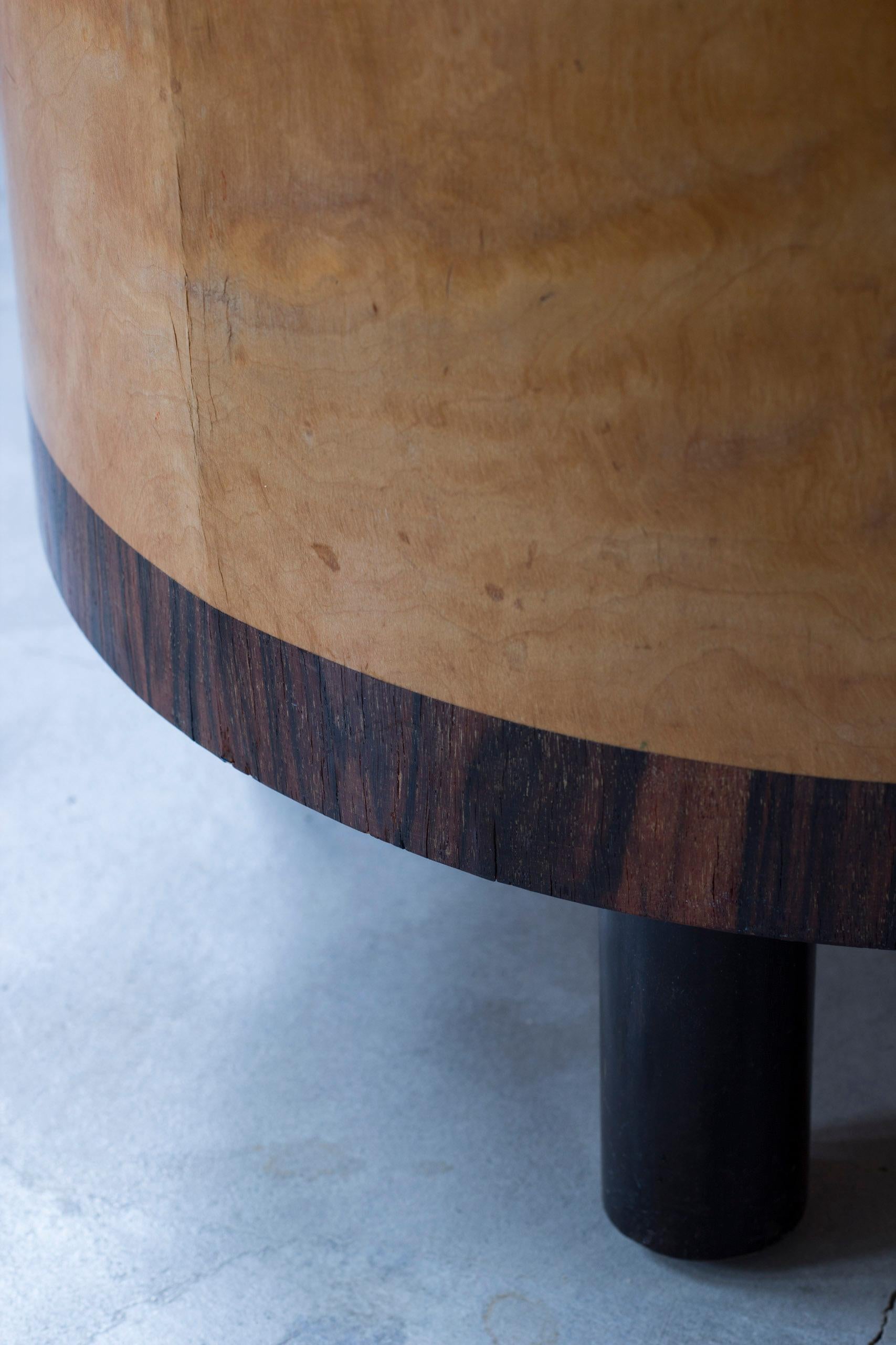 Velvet and Zebrano Art Deco Ottoman in the style of Otto Schulz, Sweden 1920-30s Terciopelo en venta