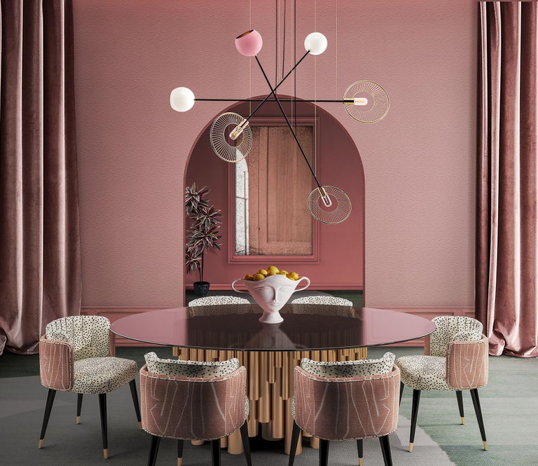 Velvet Anita Dining Chair Walnut Wood Brass For Sale at 1stDibs