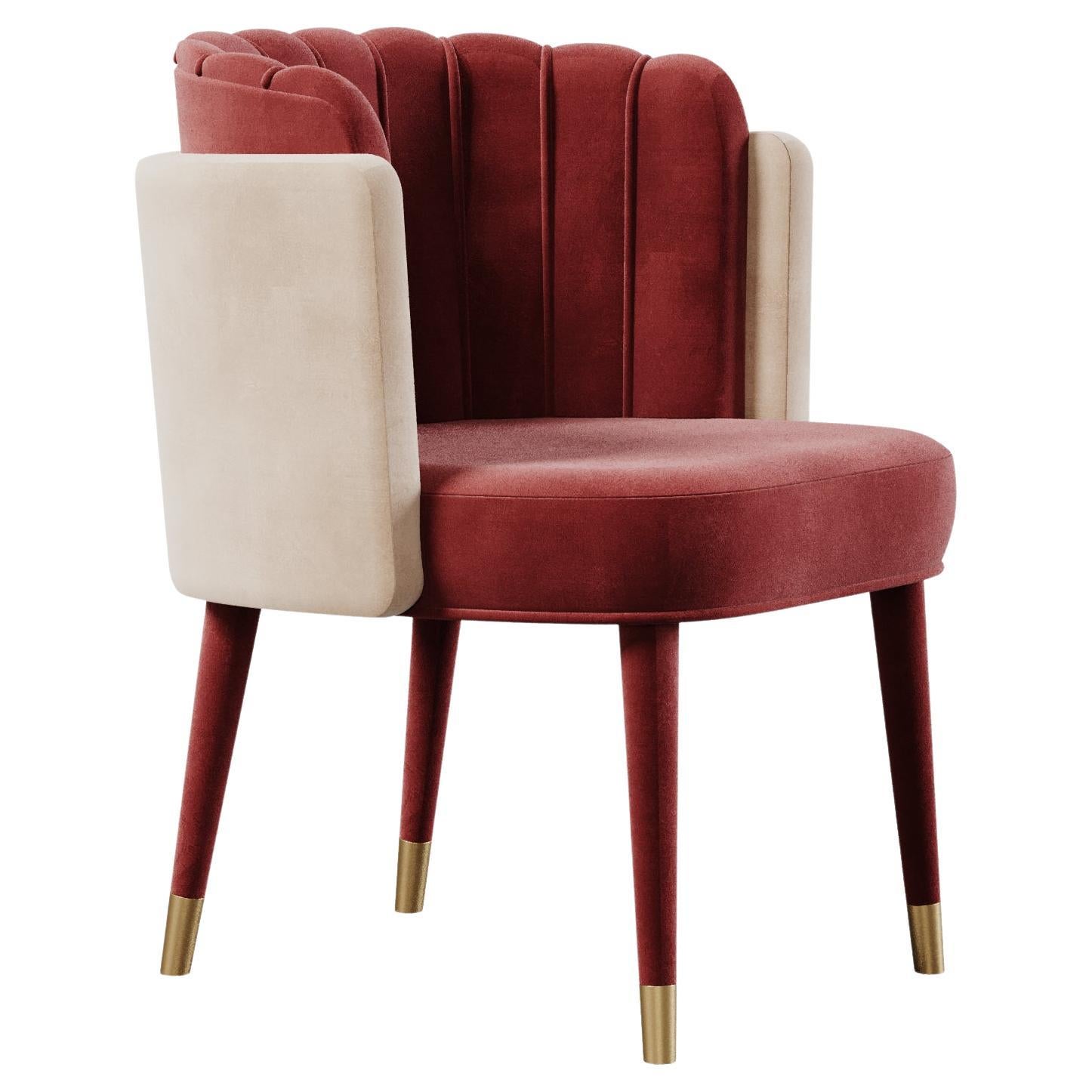 Velvet Anita Dining Chair Walnut Wood Brass For Sale at 1stDibs