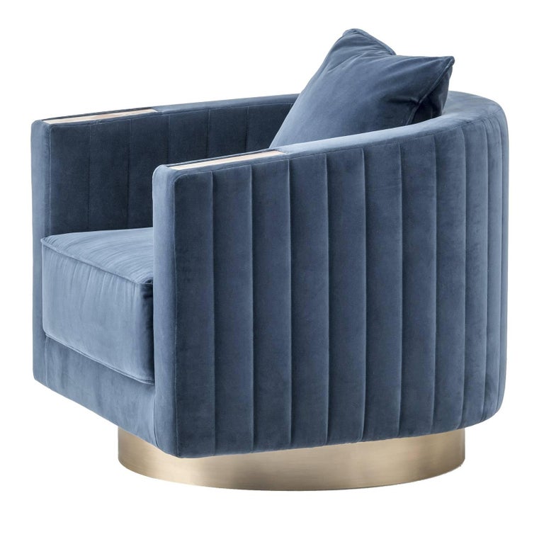 Velvet Armchair For Sale at 1stDibs