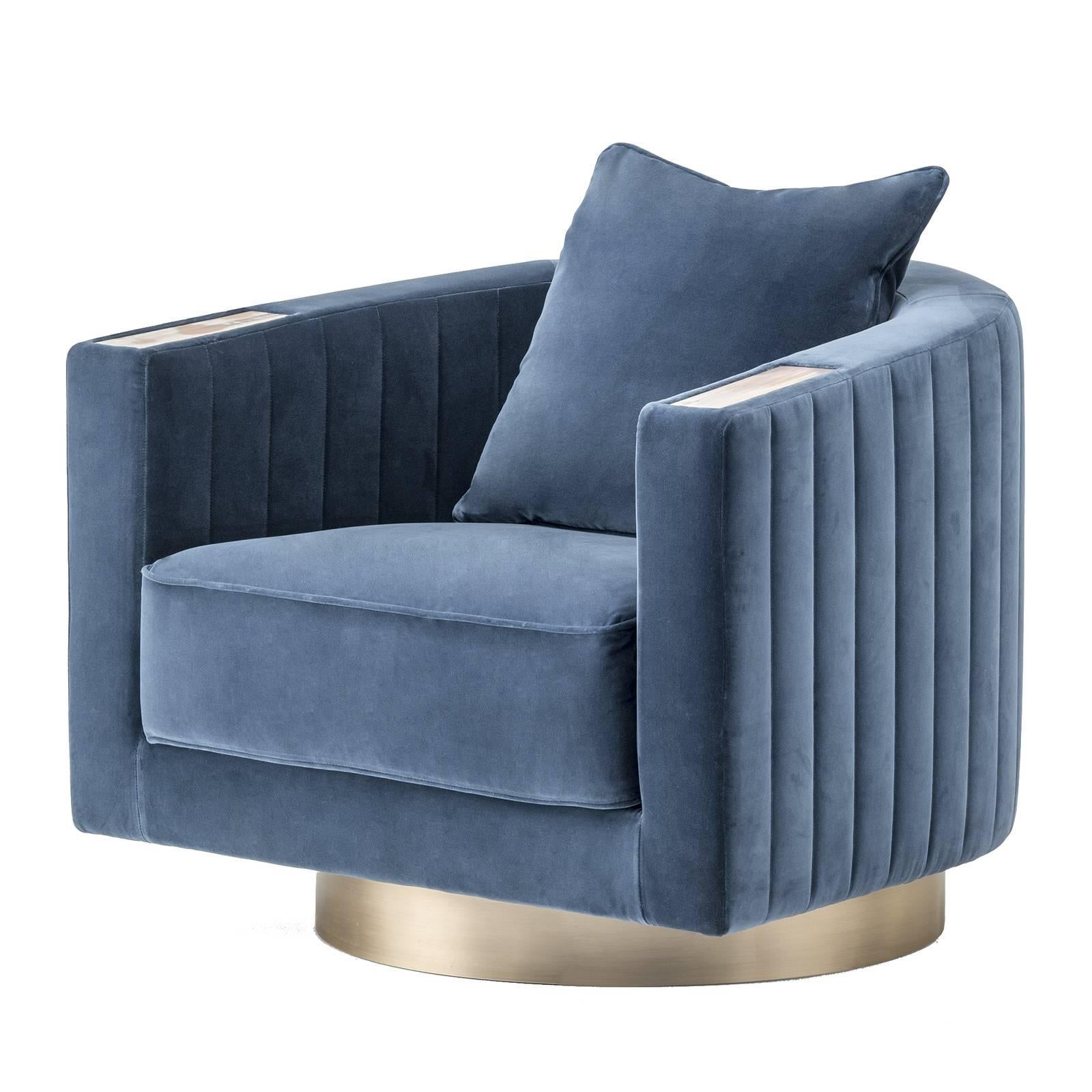 Fanit Velvet Armchair For Sale at 1stdibs