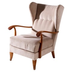 Vintage Velvet armchair in the style of Paolo Buffa