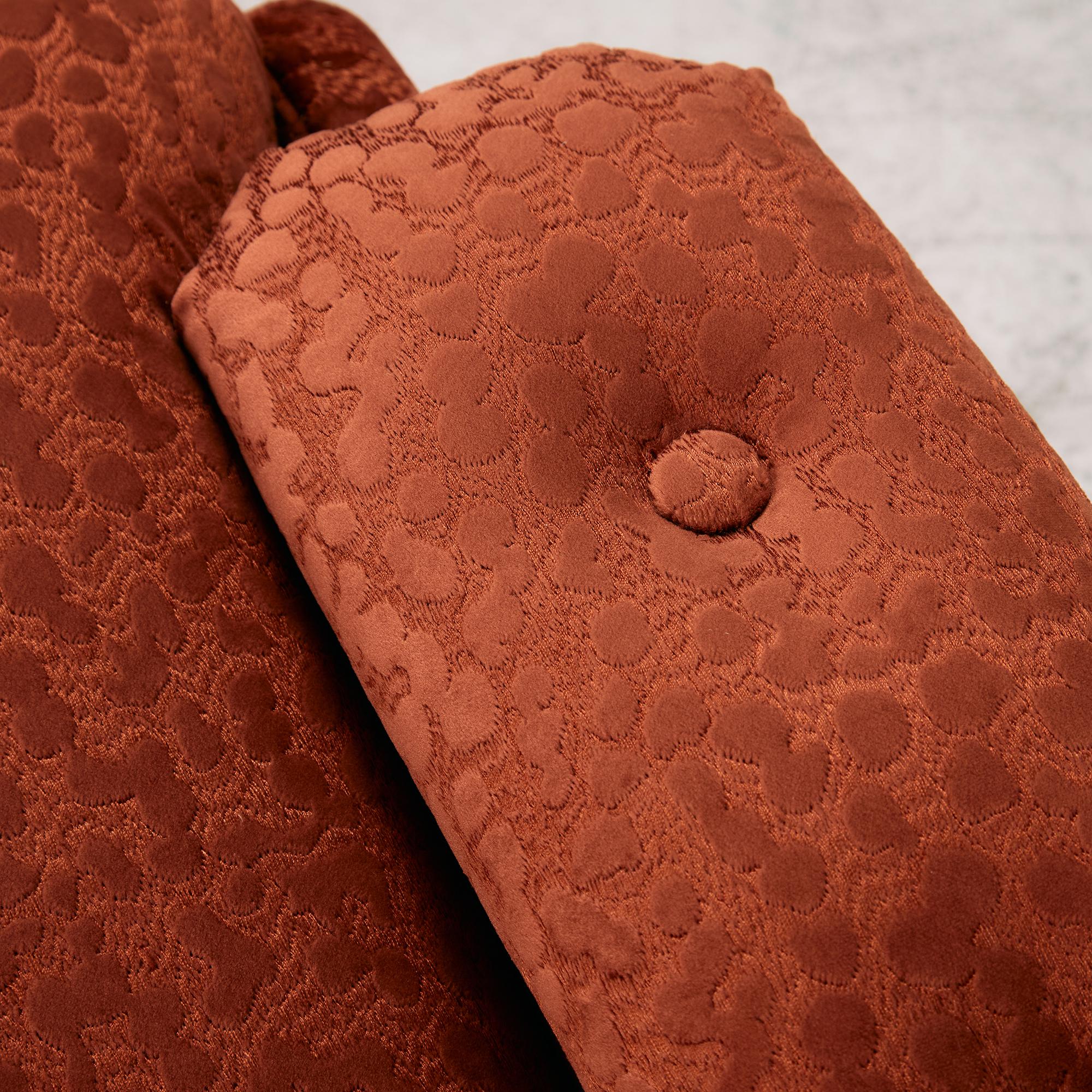 Velvet Armchair with Rounded Wooden Legs, 1970s 11