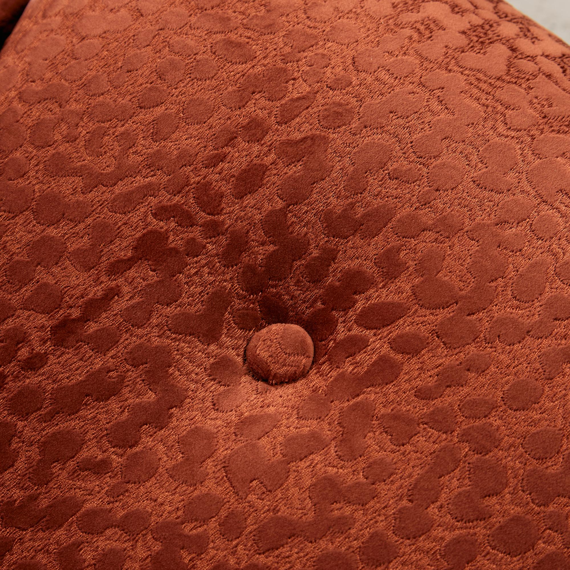 Velvet Armchair with Rounded Wooden Legs, 1970s 13