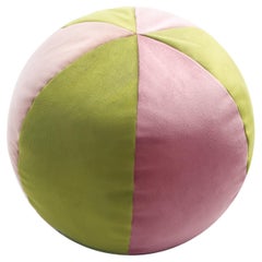 Velvet Ball Cushion Pink And Green
