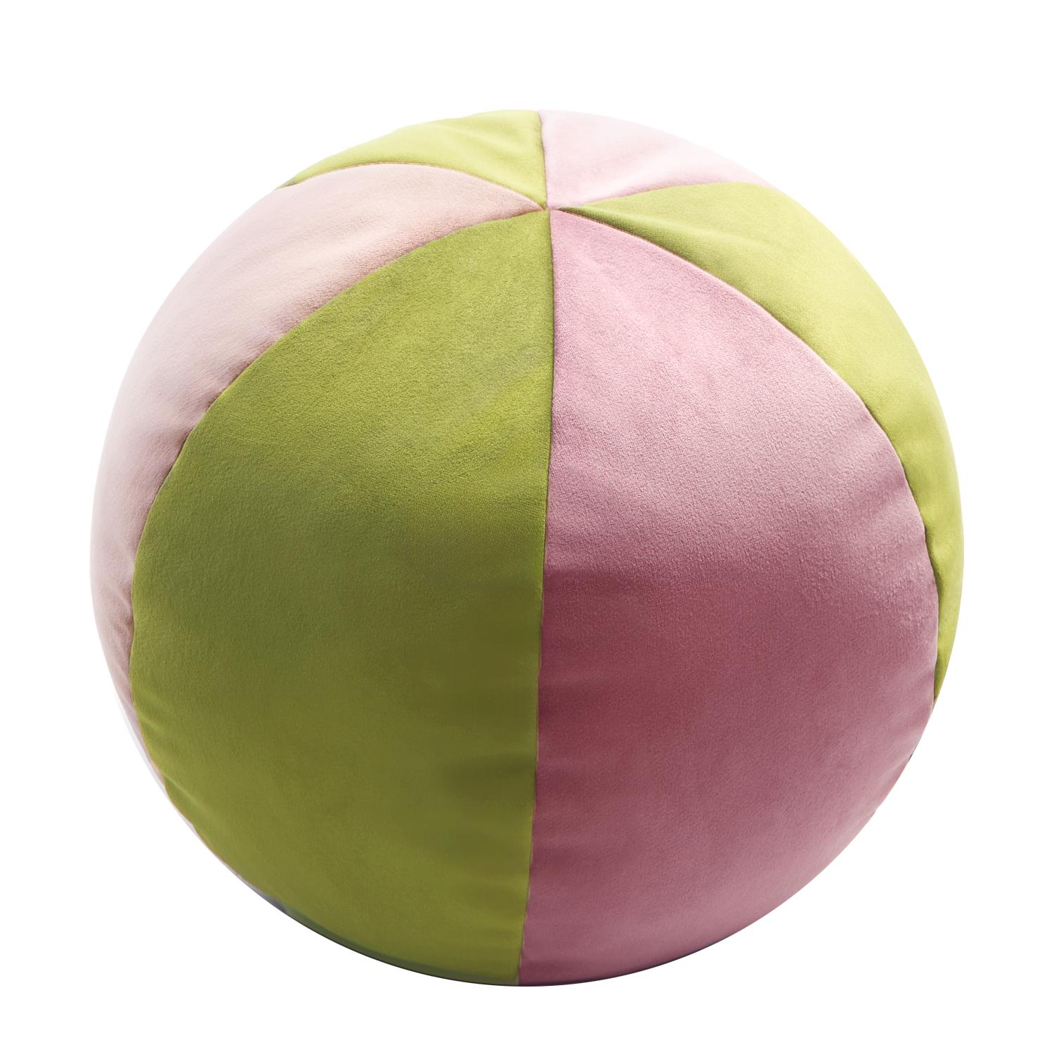 Velvet Ball Cushion Red And White For Sale 3
