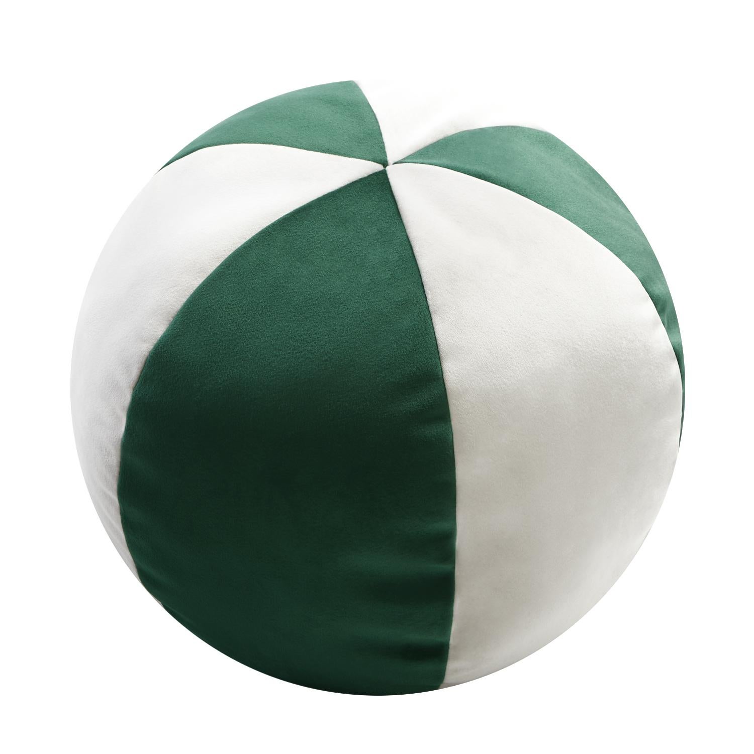 Velvet Ball Cushion Red And White In New Condition For Sale In Carimate, Lombardia