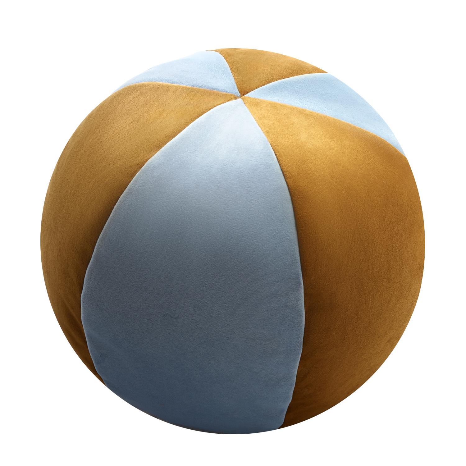Contemporary Velvet Ball Cushion Red And White For Sale