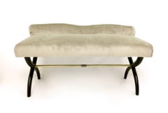 Velvet Bench Ascribable to Paolo Buffa, Italy, 1940s-1950s