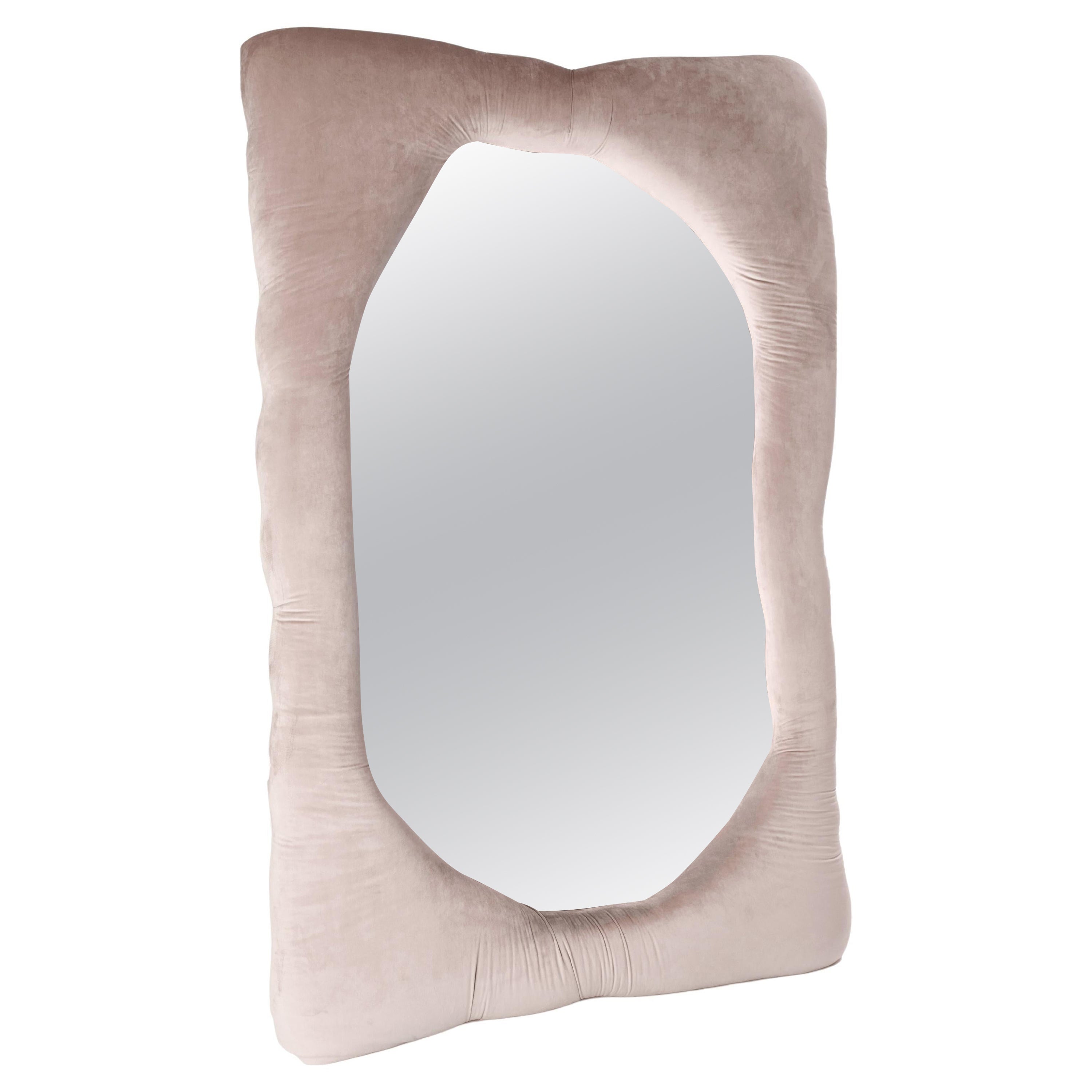 Velvet Biomorphic Mirror in Coral Pink by Brandi Howe, REP by Tuleste Factory For Sale