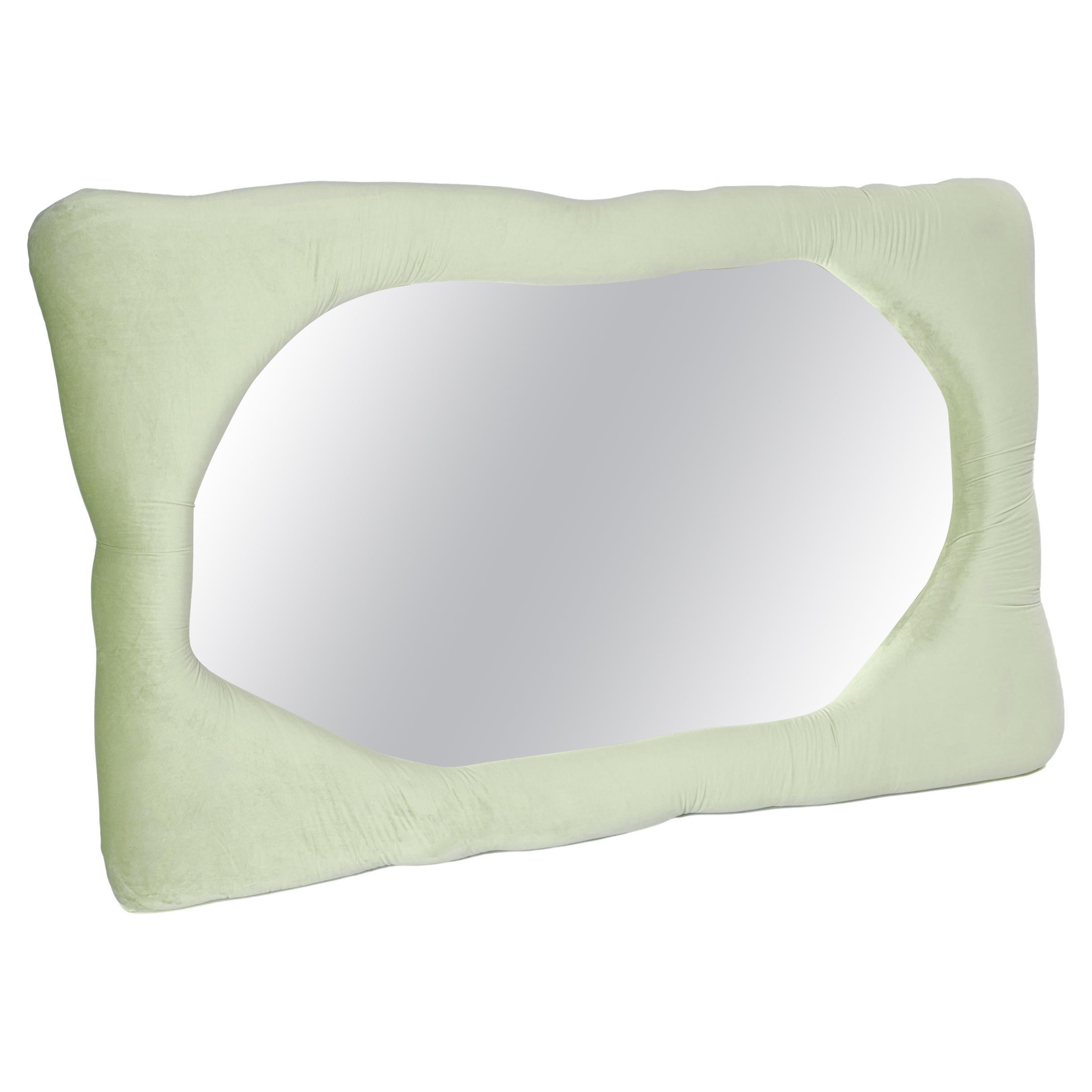 Velvet Biomorphic Mirror in Mint Green by Brandi Howe, REP by Tuleste Factory