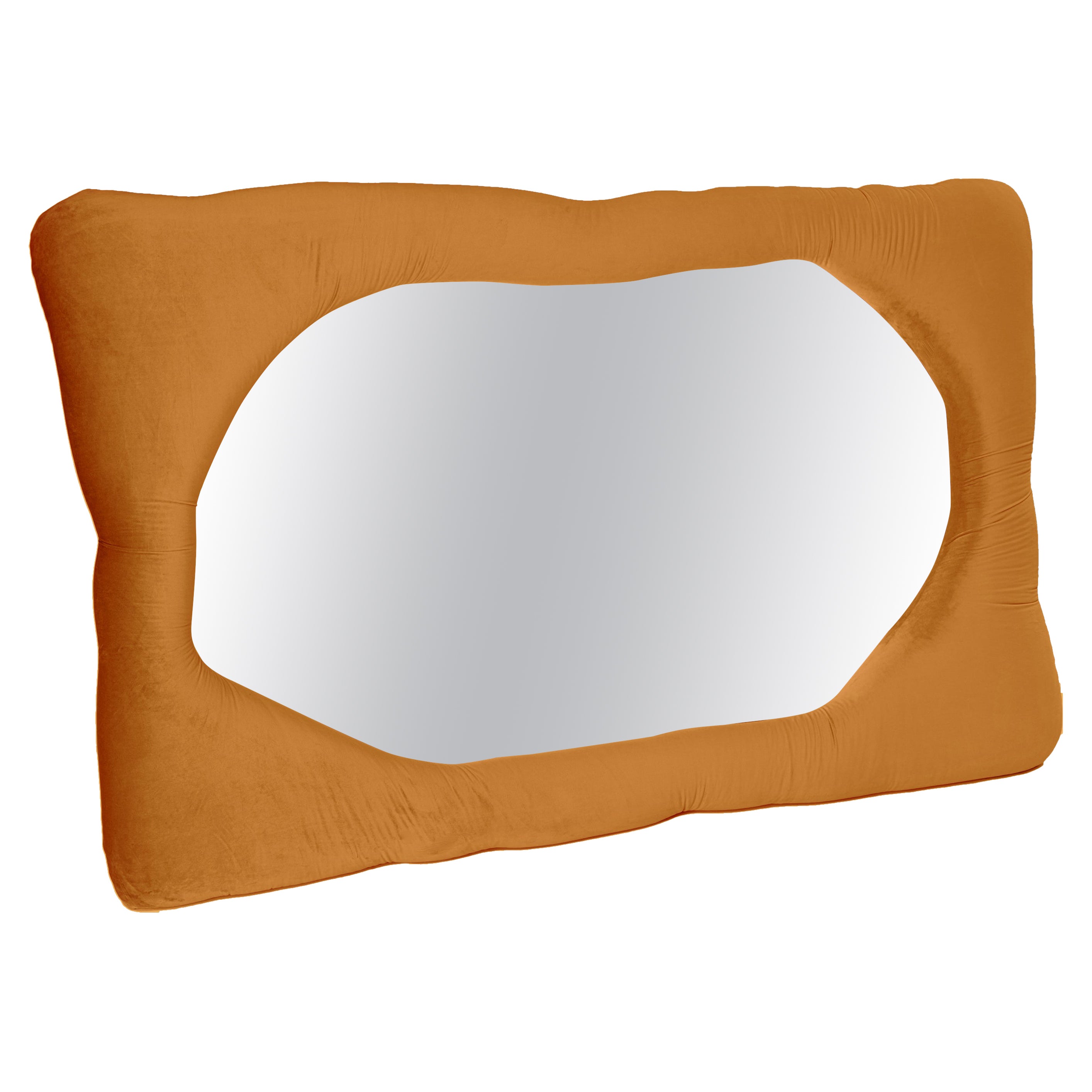Velvet Biomorphic Mirror in Orange by Brandi Howe, REP by Tuleste Factory For Sale