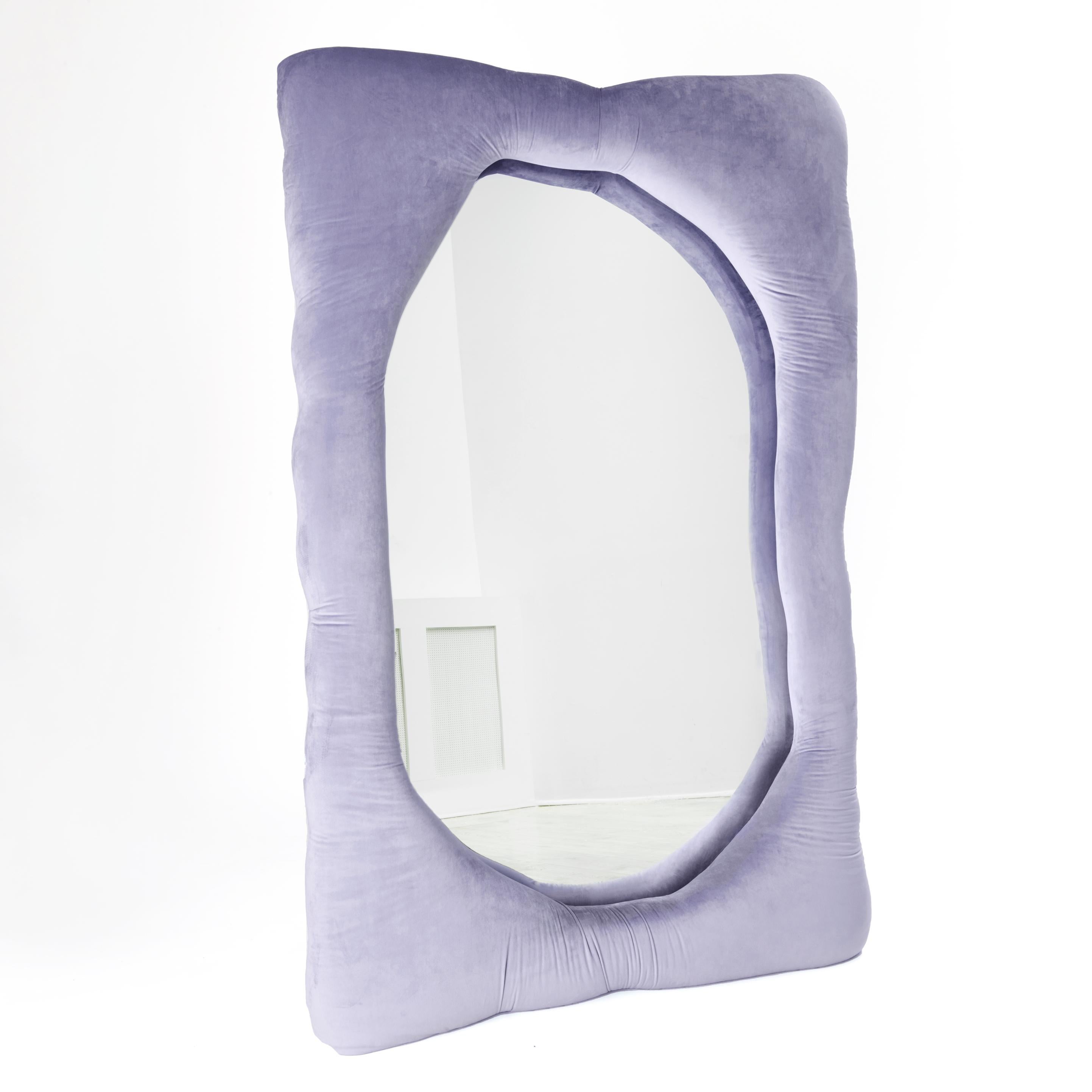 Biomorphic Mirror by Brandi Howe

Velvet fabric, glass, wood

Pictured: 68 x 45 x 5 in.

This mirror is fully customizable in multiple color, fabric and sizing options.

Other size available: 60 x 15 x 5 in.



Shipping is not included. See our