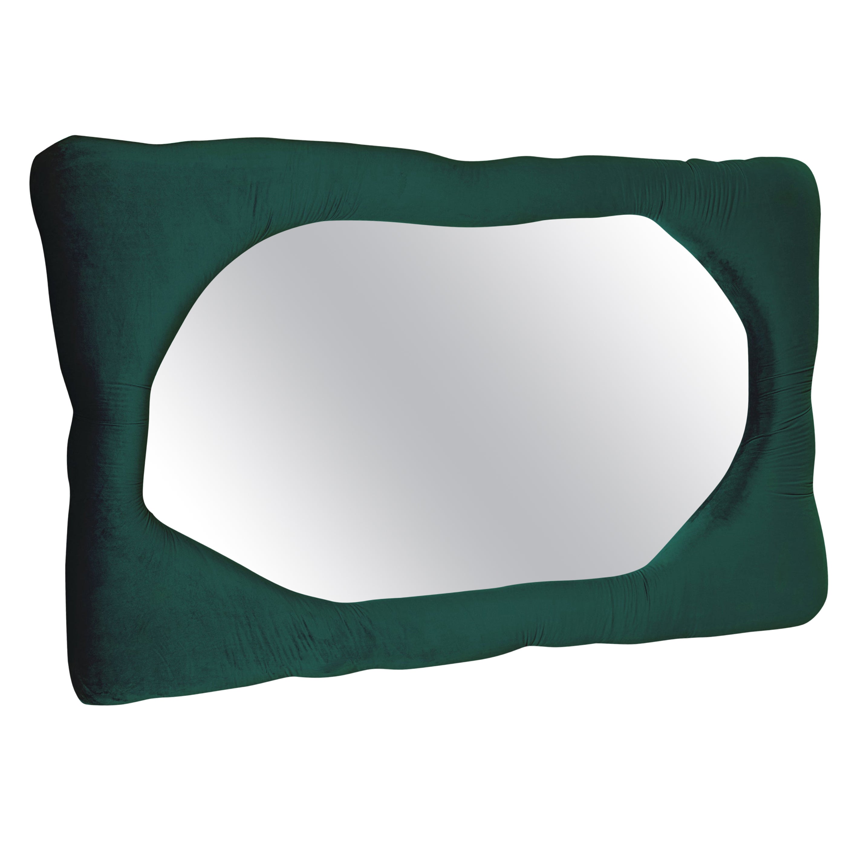 Velvet Biomorphic Mirror in Spruce Green by Brandi Howe, REP by Tuleste Factory