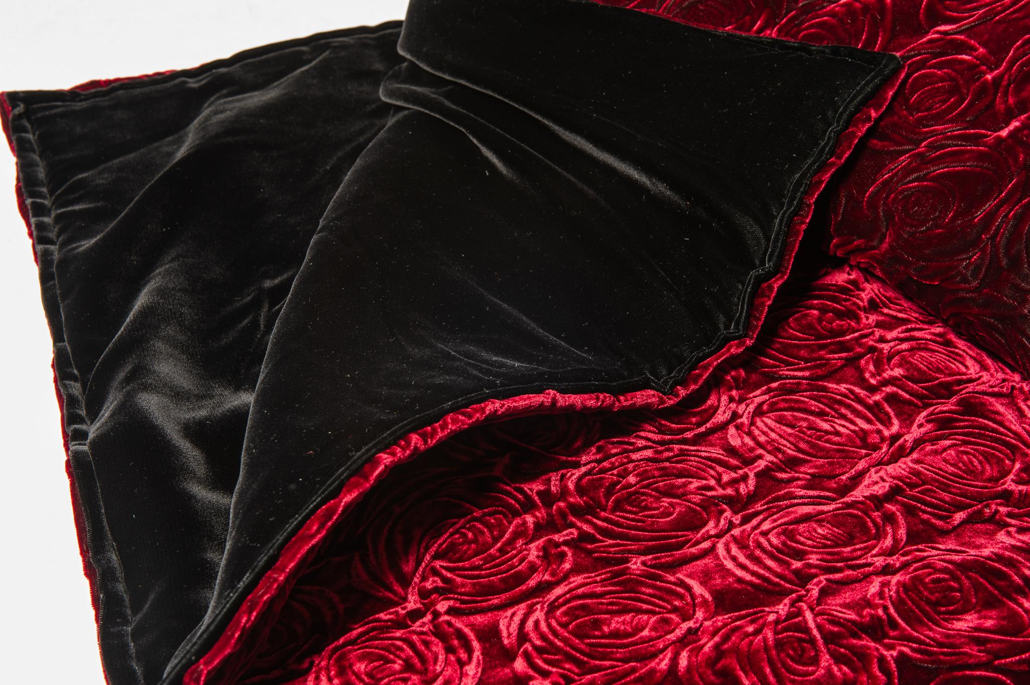 Embossed Velvet Swell Blanket with Purple Roses
