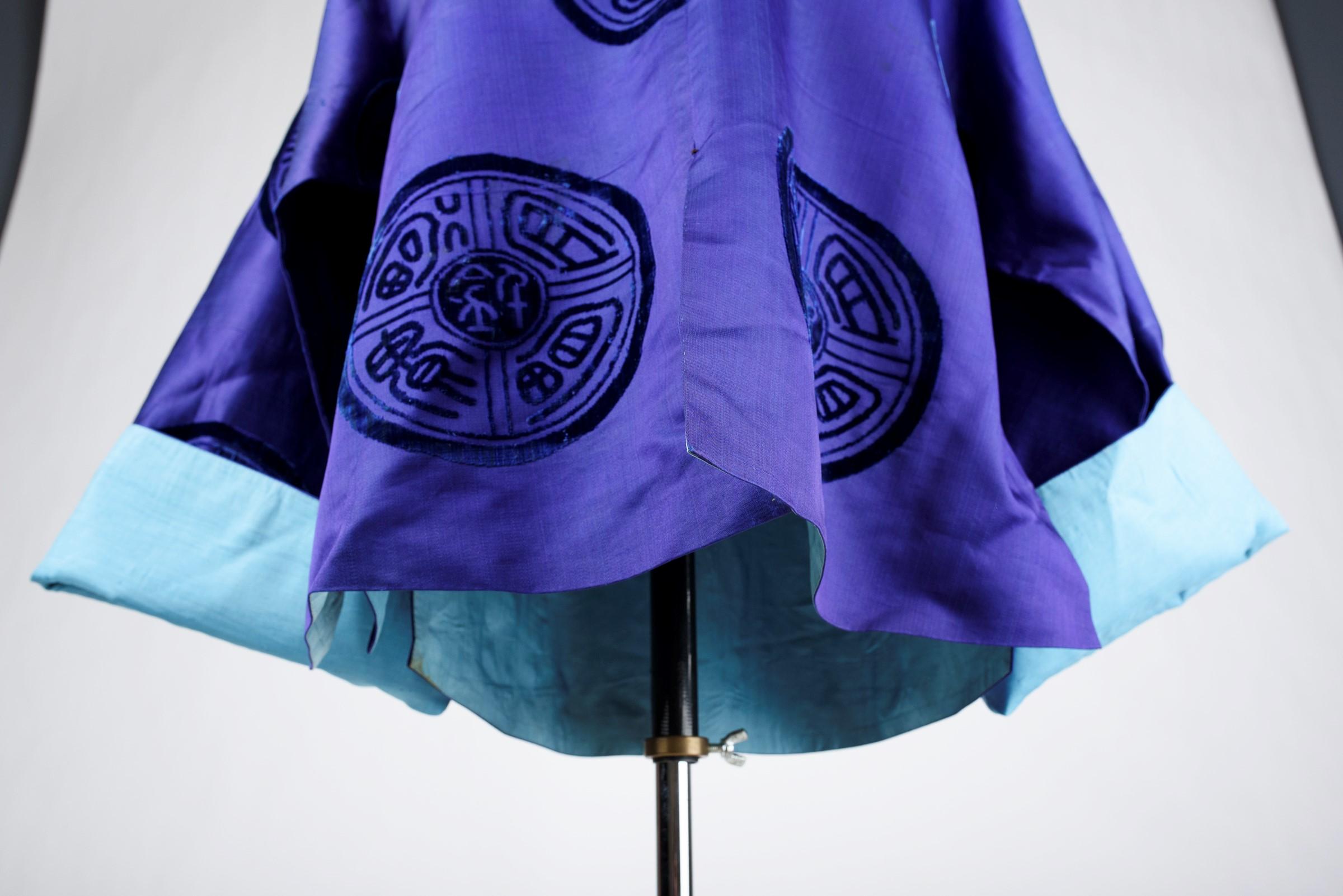 Velvet brocaded satin informal tunic - Soviet Republic of China Circa 1930-1940 10