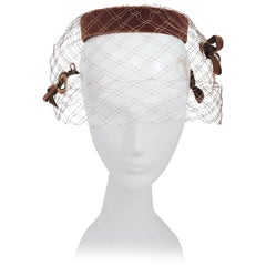 Velvet Cage Veil Ring Hat, 1960s
