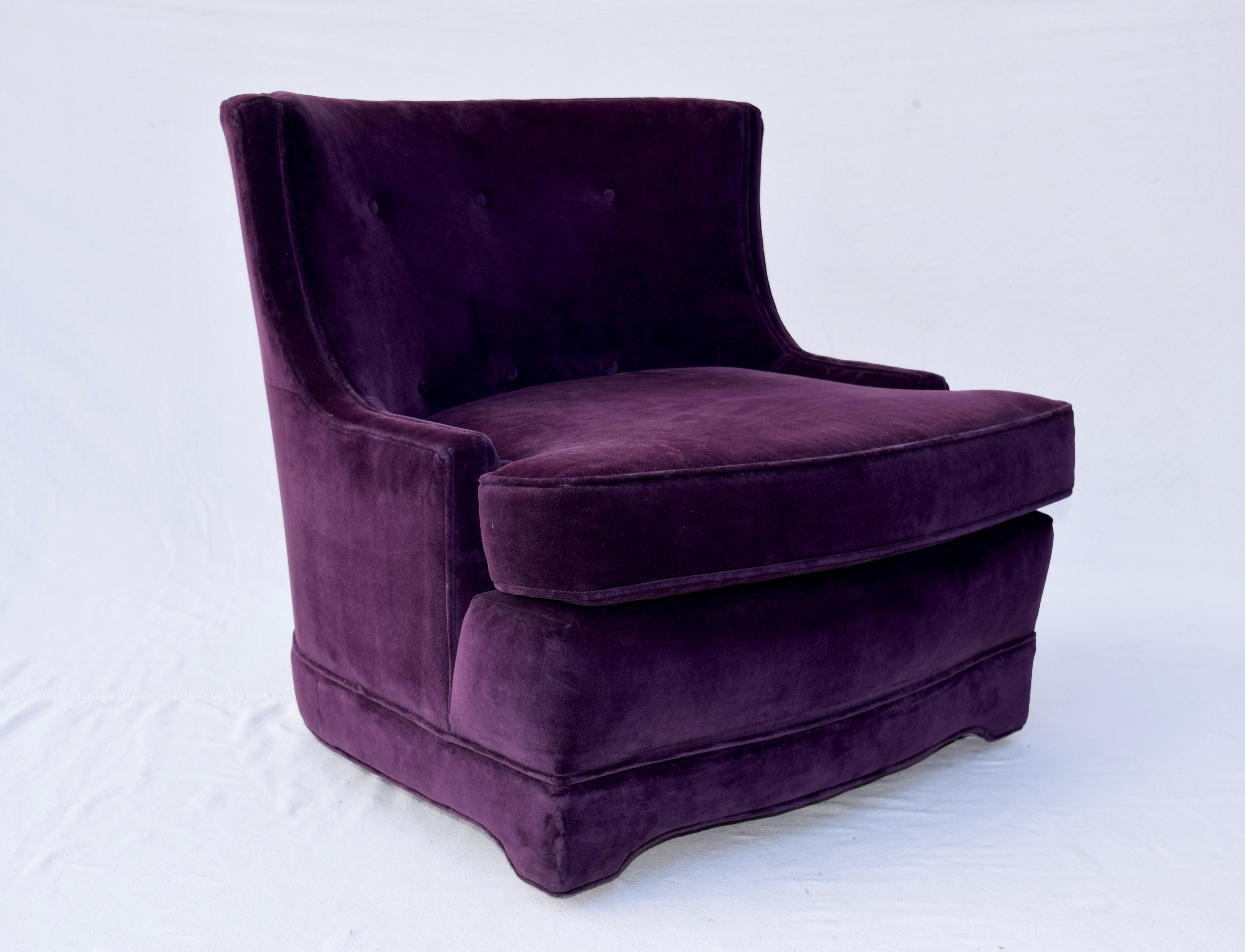 Velvet Club Chairs at 1stDibs