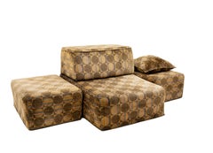 Velvet Corduroy Lounge Set of 5 Pieces, 1970s