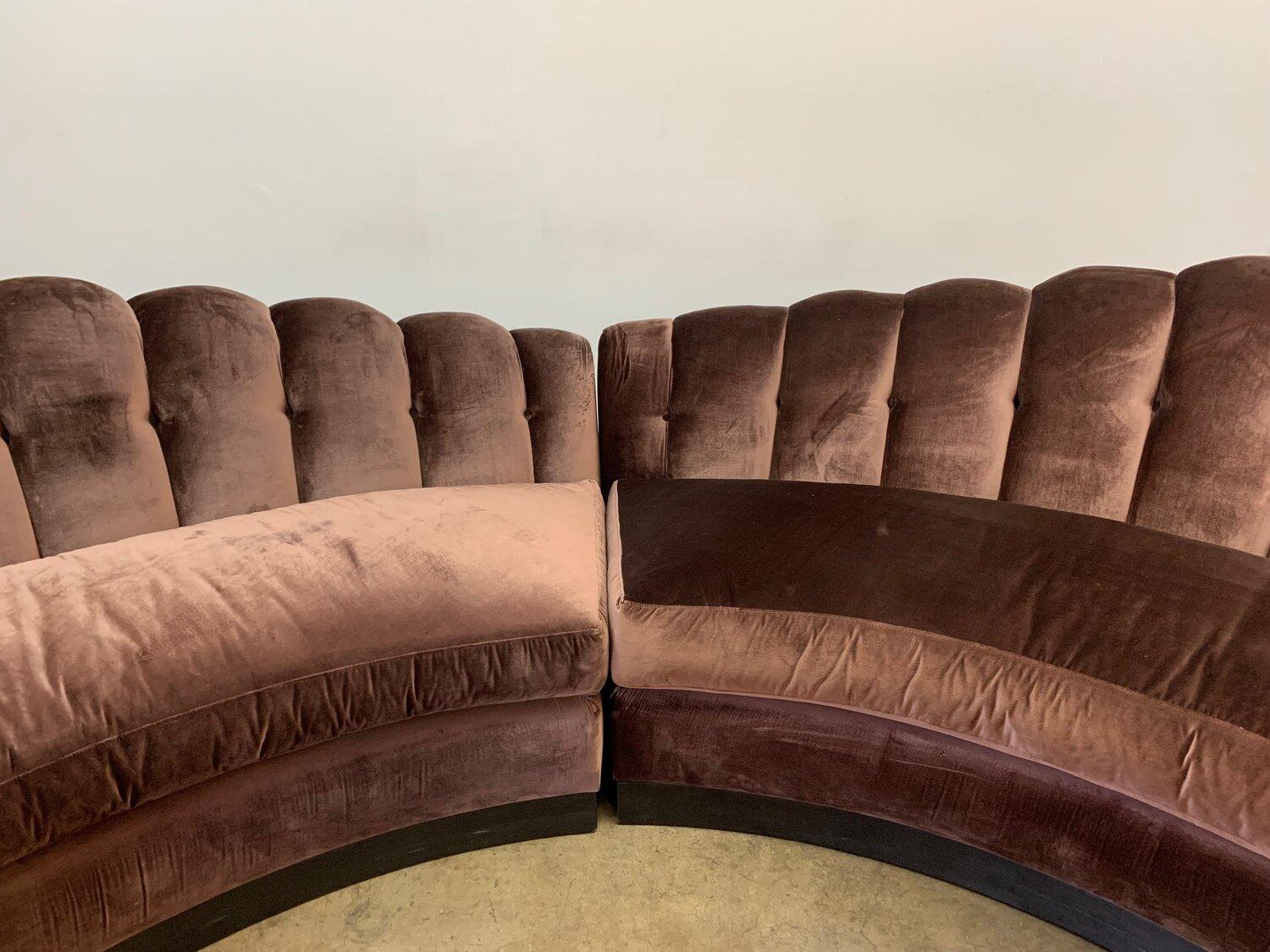 American Velvet Crescent Sofas, Sold Separately