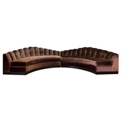 Velvet Crescent Sofas, Sold Separately